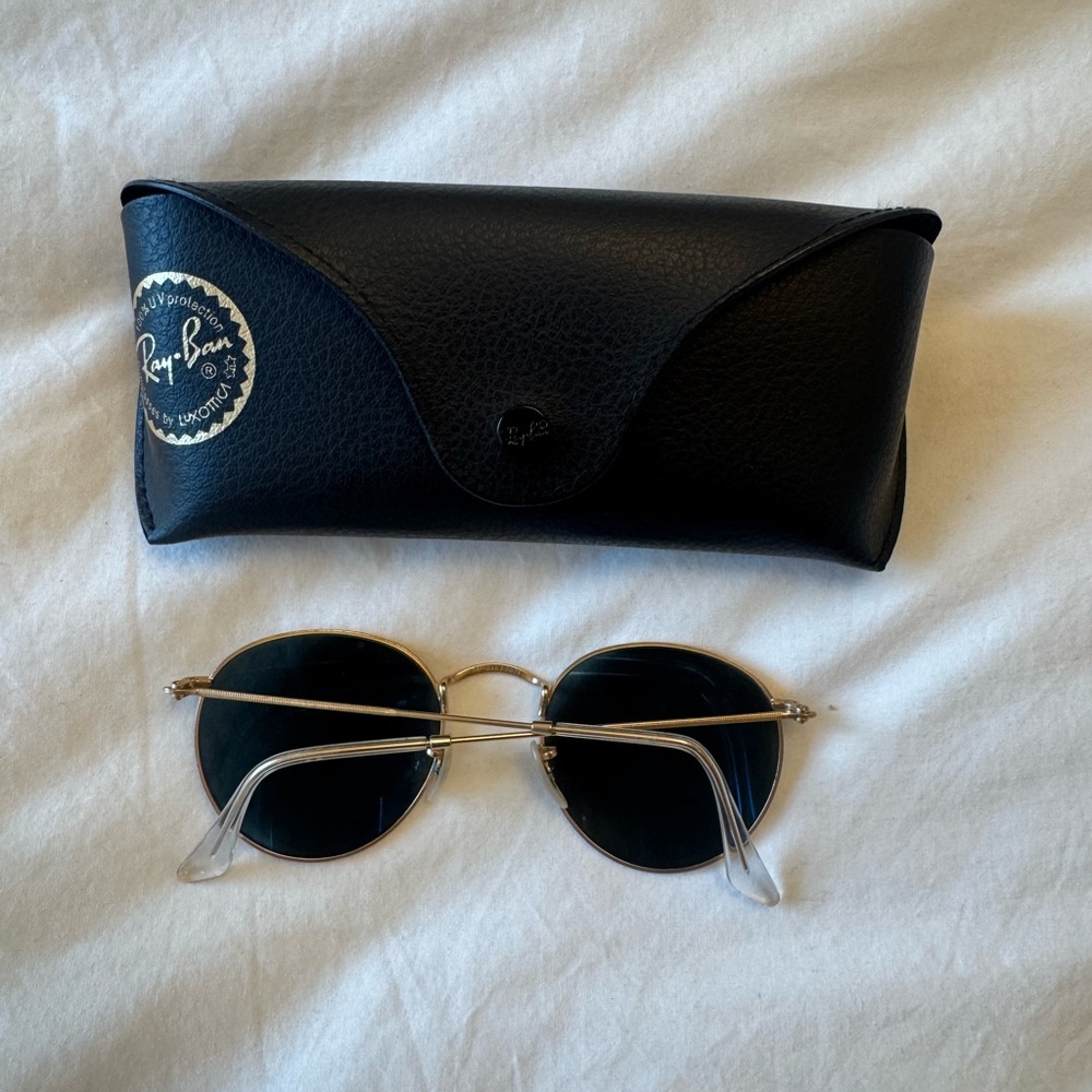Ray-Ban Gold Frame Sunglasses with Black Case